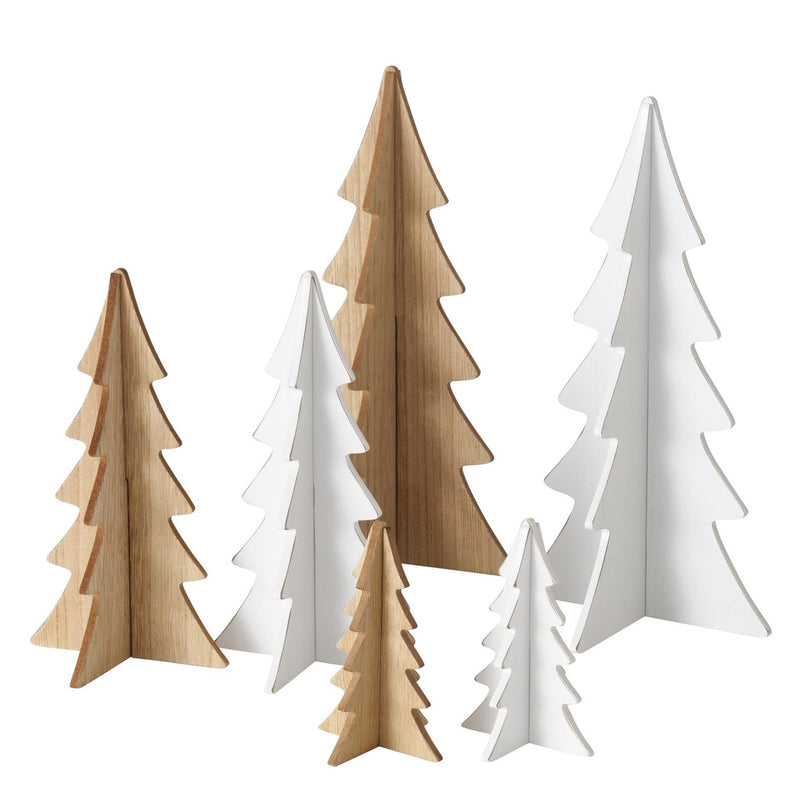 Load image into Gallery viewer, Boltze home decoratief kerstboom ceti 3-delig h12-30cm wit of hout