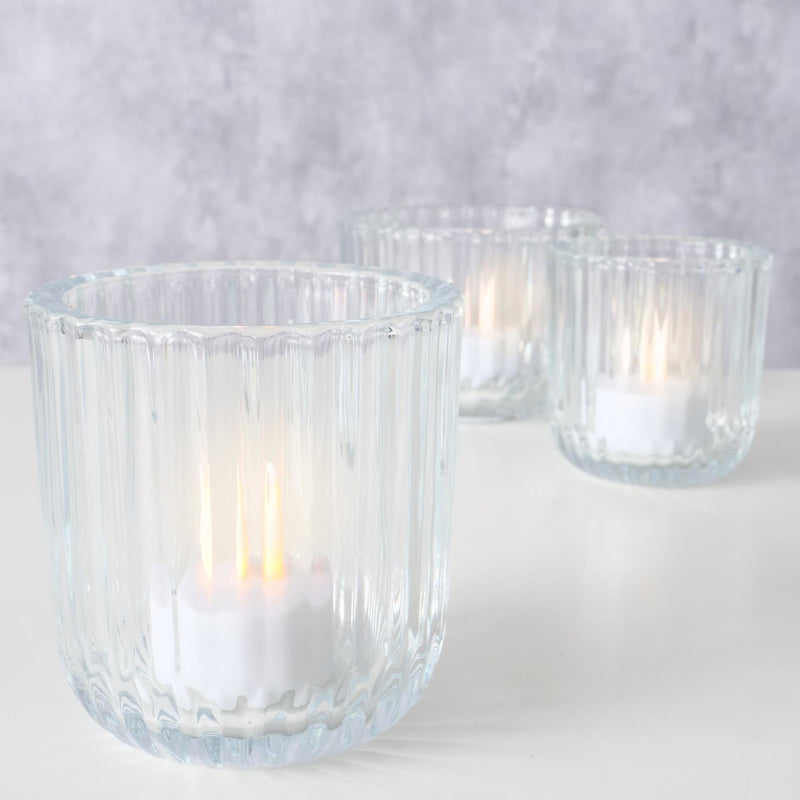 Load image into Gallery viewer, Boltze home theelichthouderset sikel 3-delig glas helder