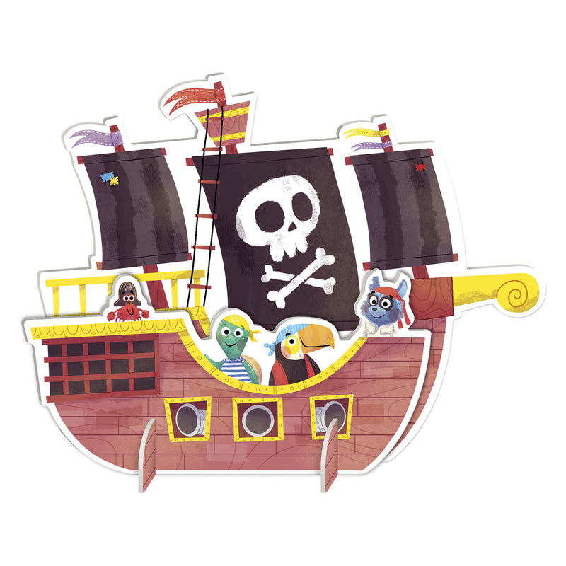 Afbeelding laden in galerijviewer, Goula kinderpuzzel diset xxl piratenboot 48 onderdelen
