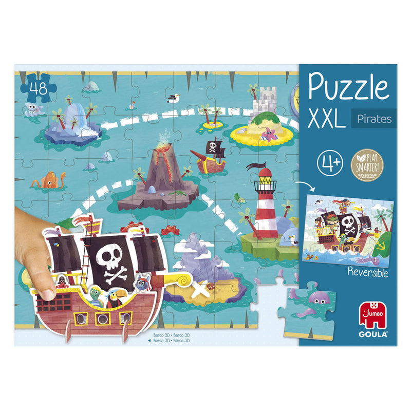 Load image into Gallery viewer, Goula kinderpuzzel diset xxl piratenboot 48 onderdelen
