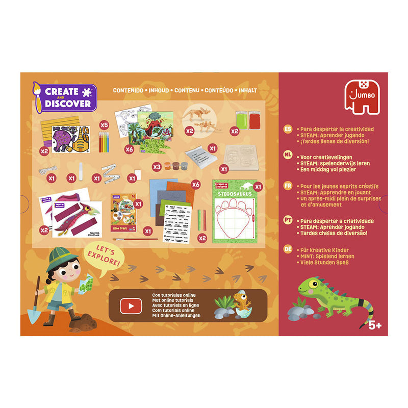 Load image into Gallery viewer, Jumbo create discover dino craft knutselset