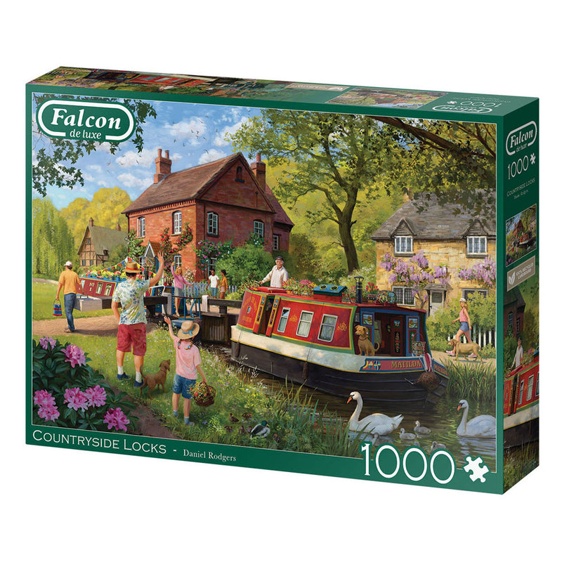 Load image into Gallery viewer, Jumbo falcon legpuzzzel - countryside locks, 1000st.