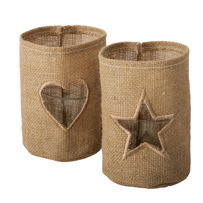 Afbeelding laden in galerijviewer, Boltze home windlicht finia helder glas, jute øh15cm