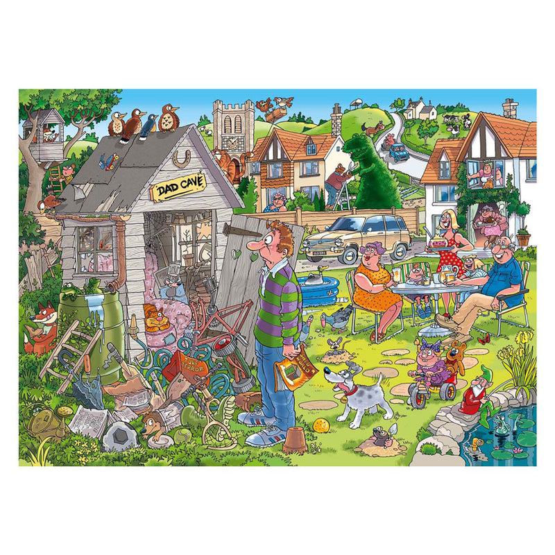 Load image into Gallery viewer, Jumbo wasgij destiny 28 legpuzzel - de mancave van pa, 1000st.