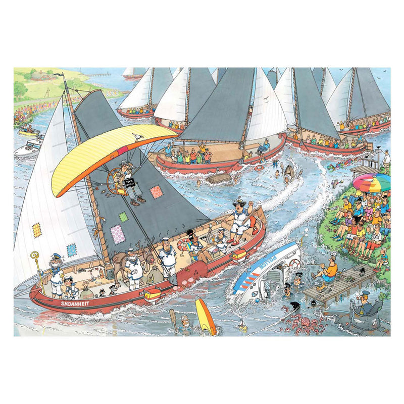 Load image into Gallery viewer, Jumbo jan van haasteren legpuzzel - de kaasmarkt skutsjesilen - 2x1000st.