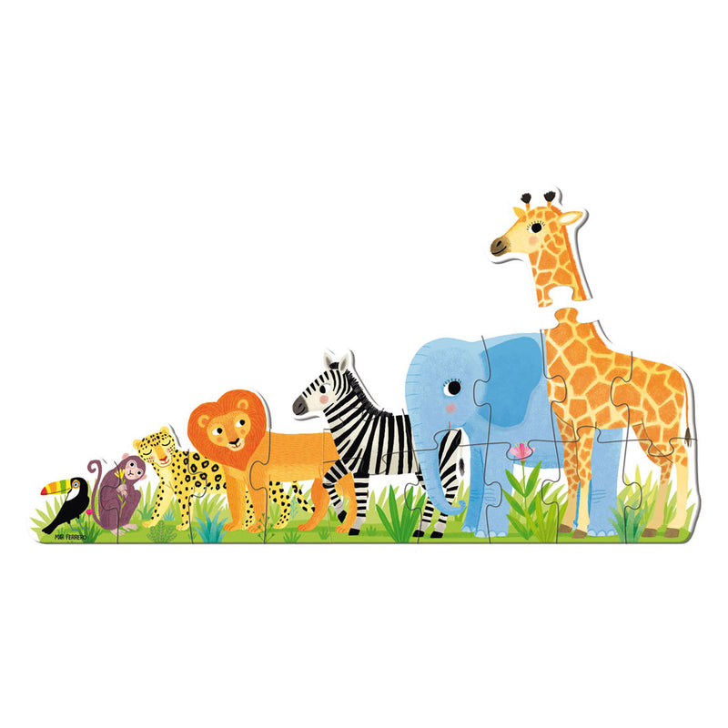 Load image into Gallery viewer, Goula jumbo puzzel xxl jungle van klein tot groot - 16st.