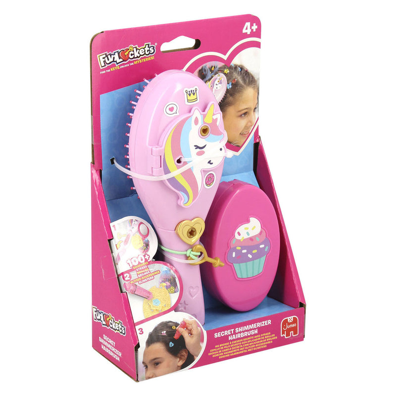 Afbeelding laden in galerijviewer, Jumbo funlockets geheime haarborstel met glinsters februari