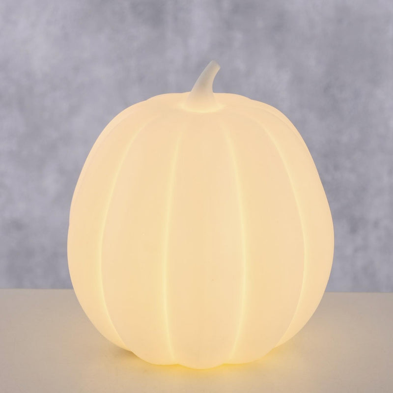 Load image into Gallery viewer, Boltze home beeld pompoen met led aurelo h12cm dolomiet wit
