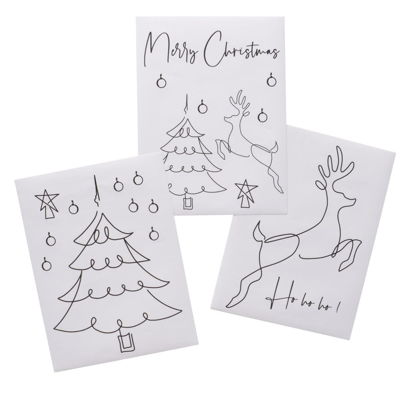 Load image into Gallery viewer, Boltze home raamstickers nael 3 vellen hert kerstboom spreuk 30x40cm