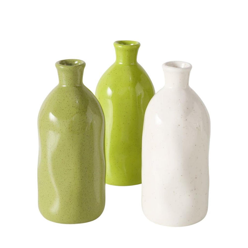 Load image into Gallery viewer, Boltze home vaas mylanadia6,7x15cm porselein in 3 uitvoeringen wit lime groen