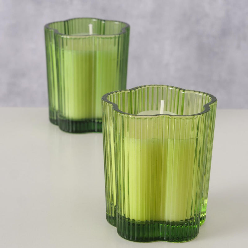 Load image into Gallery viewer, Boltze home kaarsenpot glas in bloemvorm fiona h 8,5cm- d 7,4cm