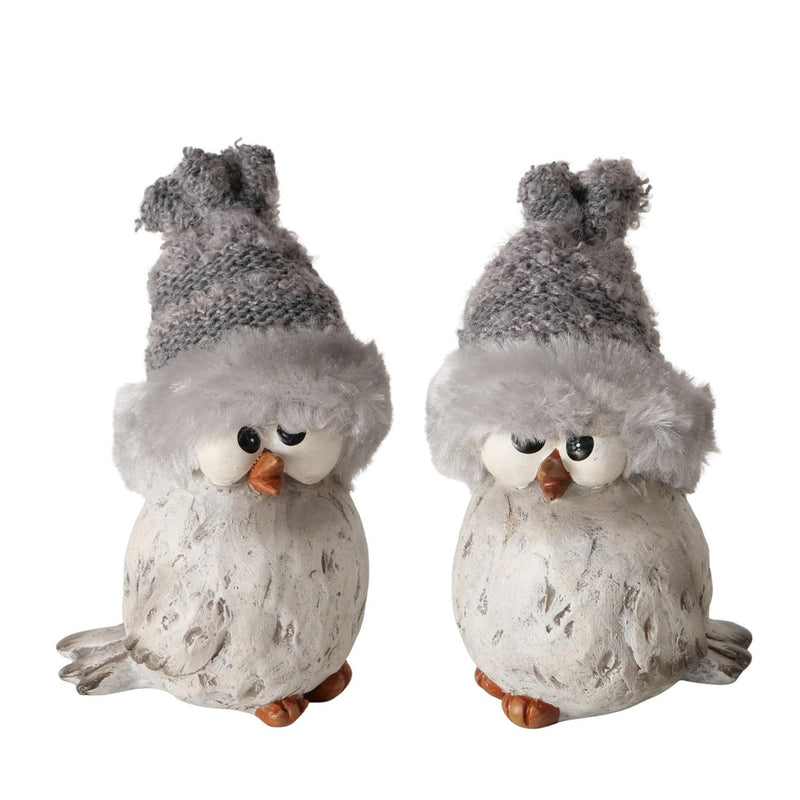 Load image into Gallery viewer, Boltze home figuur vogel jano grijs 6x7,5x12cm 2 assorti