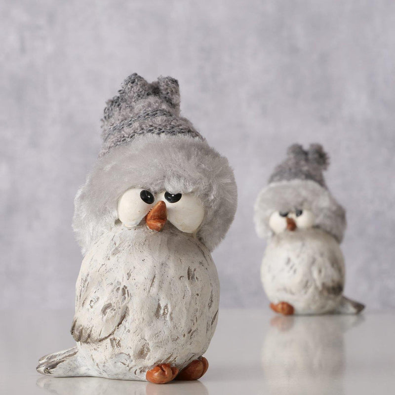 Load image into Gallery viewer, Boltze home figuur vogel jano grijs 6x7,5x12cm 2 assorti