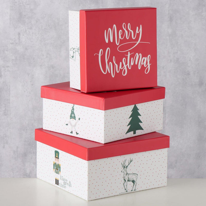 Load image into Gallery viewer, Boltze home geschenkdozenset chrissy 3-delig vierkant