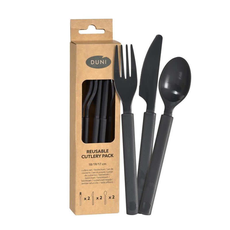 Load image into Gallery viewer, Duni kunststof bestekset 6-delig granite