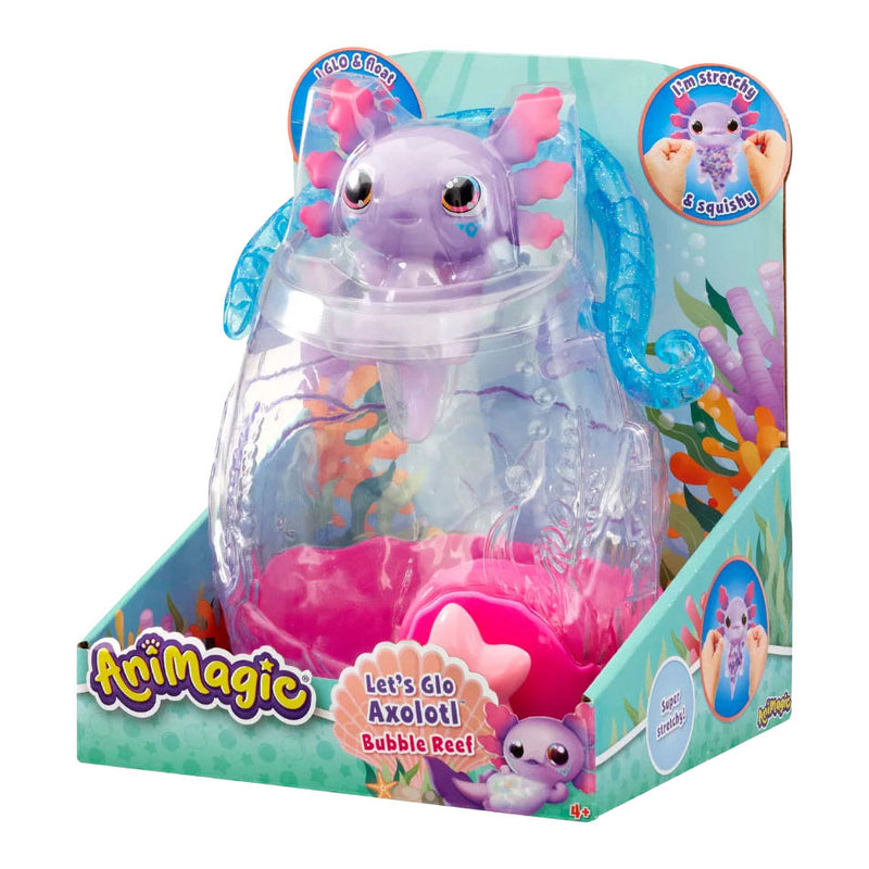 Load image into Gallery viewer, Goliath animagic let's glo axolotl aquarium - speelfiguur - lichtgevende axolotl - met eigen aquarium