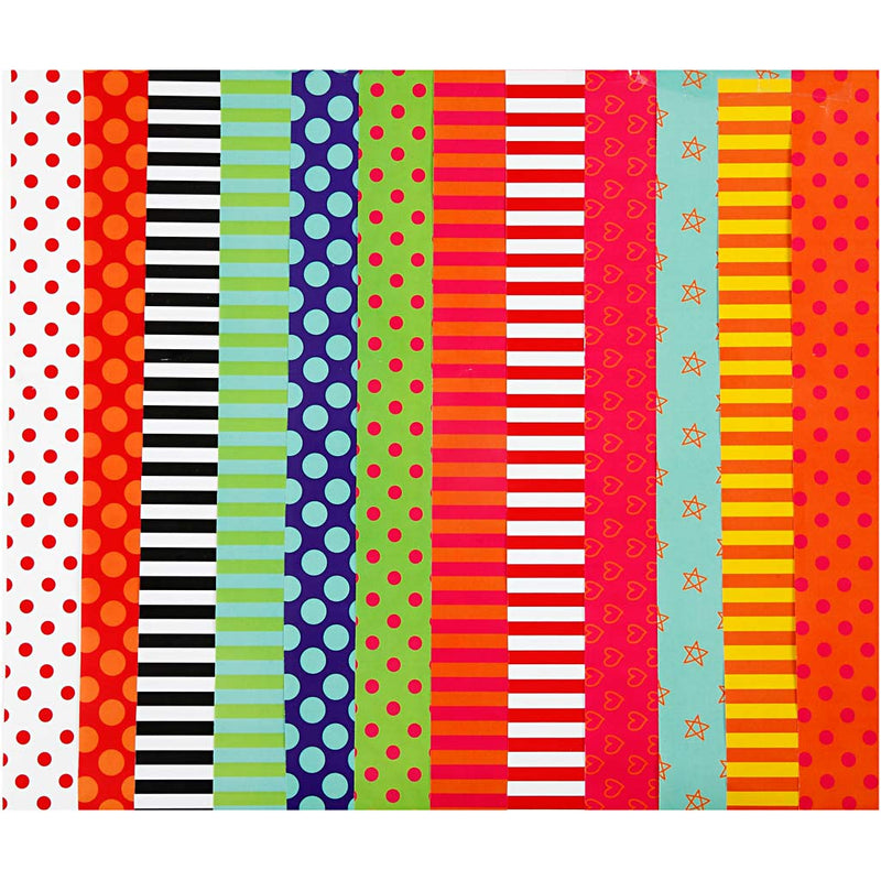 Afbeelding laden in galerijviewer, Https: www.cchobby.nl glanspapier-bedrukt-vel-24x32-cm-80-gr-diverse-kleuren-50-div-vellen-1-doos