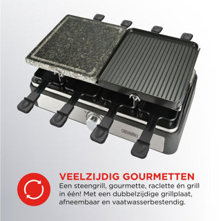 Afbeelding laden in galerijviewer, Bourgini gourmette raclette stone grill 8p
