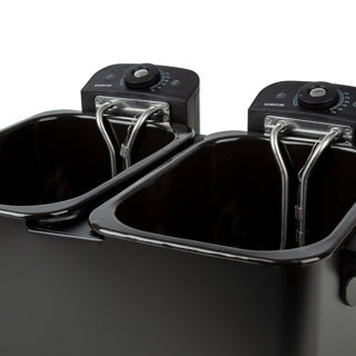 Load image into Gallery viewer, Inventum friteuse dubbel 2x2,5 liter zwart 1800 watt