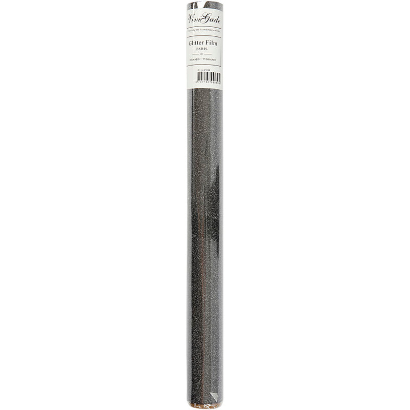 Afbeelding laden in galerijviewer, Https: www.cchobby.nl glitterfolie-b-35-cm-dikte-110-my-zwart-2-m-1-rol