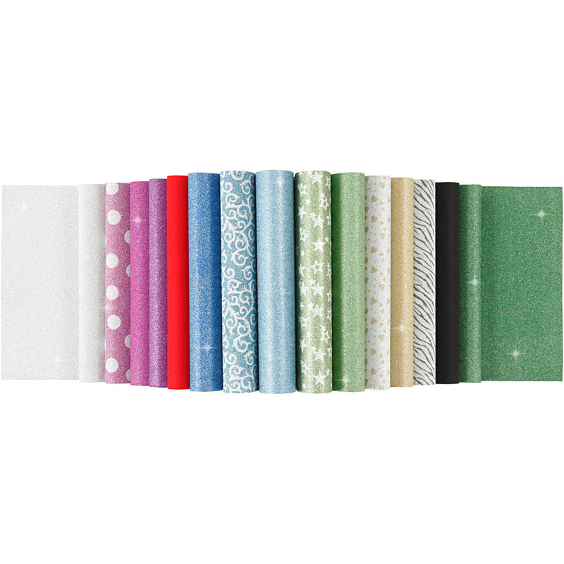 Load image into Gallery viewer, Creativ company glitterpapier blok, a4, vel 210x297 mm, 150 gr, 30 vel 1 stuk