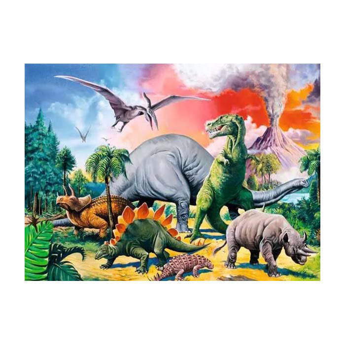 Load image into Gallery viewer, Ravensburger tussen de dinosauriërs – xxl puzzel 100 stukjes