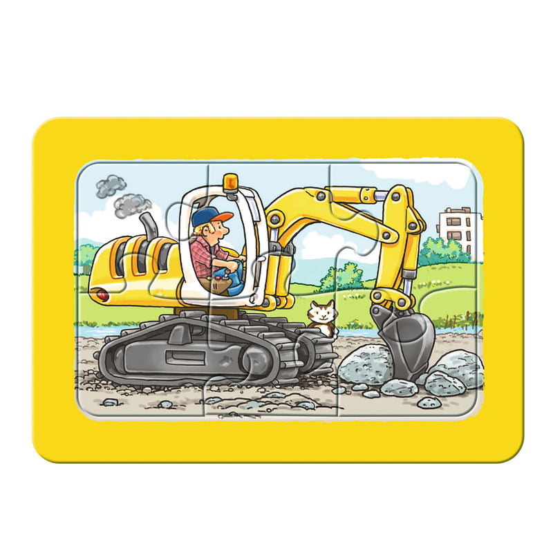 Load image into Gallery viewer, Ravensburger graafmachine, tractor en kiepauto- my first puzzels -3x6 stukjes - kinderpuzzel