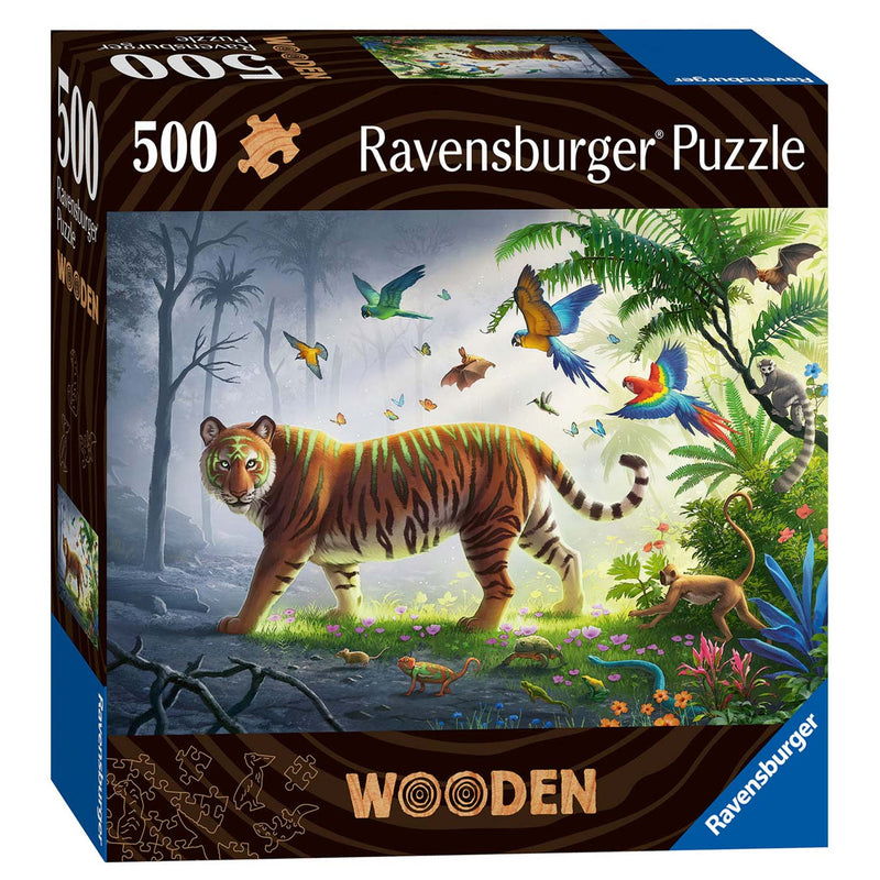 Load image into Gallery viewer, Ravensburger houten puzzel tijger in de jungle, 500st.