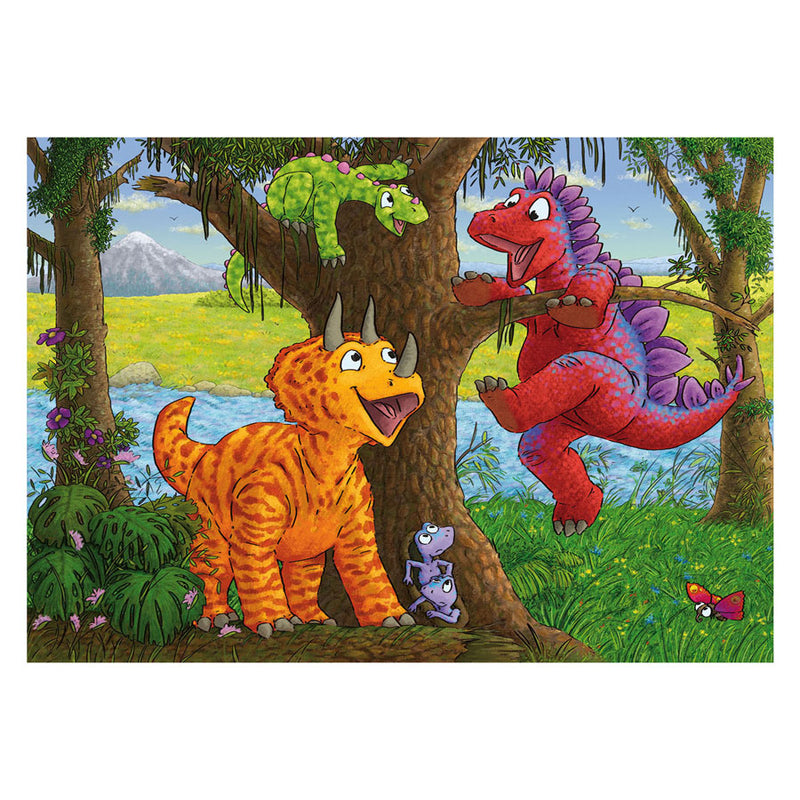Load image into Gallery viewer, Ravensburger legpuzzel spelende dino's, 2x24st.