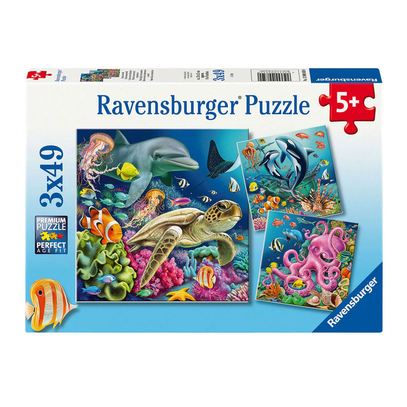 Load image into Gallery viewer, Ravensburger legpuzzel betoverende onderwaterwereld, 3x49st.