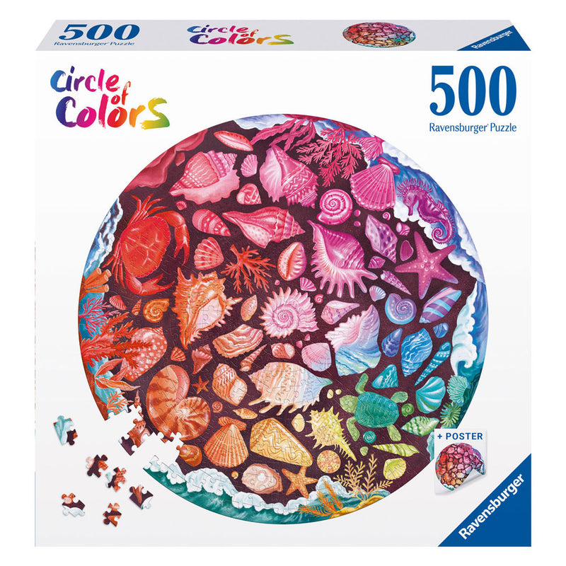 Load image into Gallery viewer, Ravensburger legpuzzel circle of colors zeeschelpen, 500st.