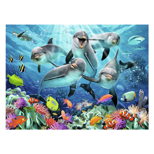 Load image into Gallery viewer, Ravensburger legpuzzel dolfijnen in het koraalrif, 500st.