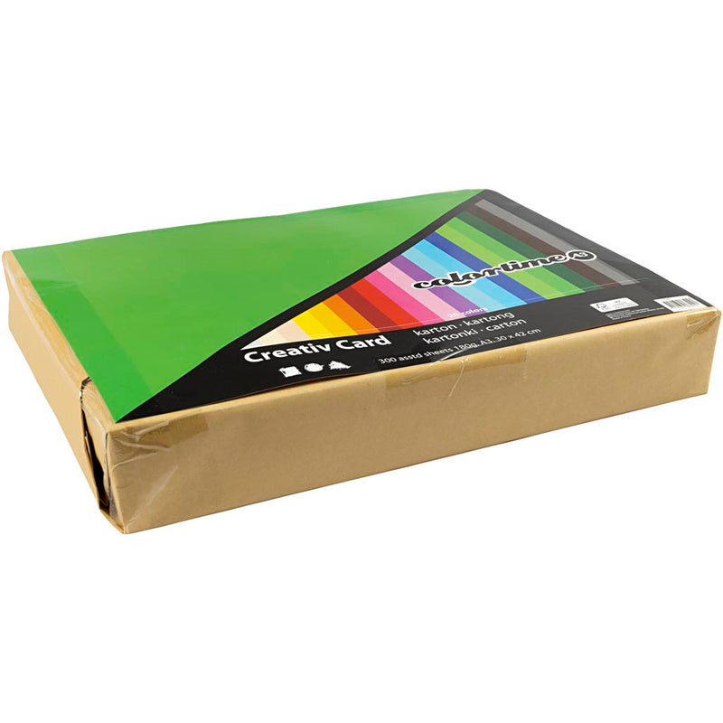 Afbeelding laden in galerijviewer, Https: www.cchobby.nl gekleurd-karton-a3-vel-297x420-mm-180-gr-diverse-kleuren-300-div-vellen-1-doos