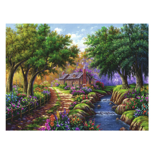 Load image into Gallery viewer, Ravensburger legpuzzel cottage bij de rivier, 1500st.