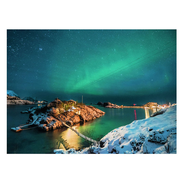 Load image into Gallery viewer, Ravensburger puzzel noorderlicht bij bergsfjord - legpuzzel - 500 stukjes