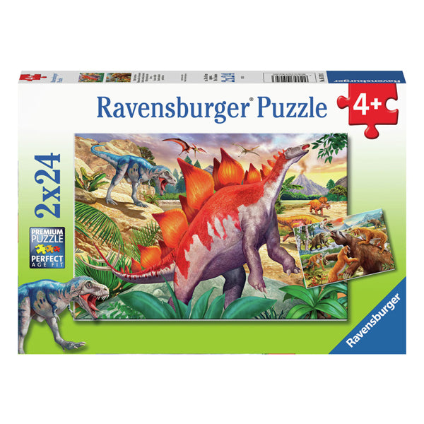 Load image into Gallery viewer, Ravensburger legpuzzel wilde oertijden, 2x24st.