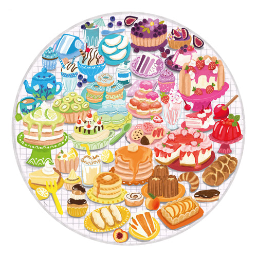 Load image into Gallery viewer, Ravensburger legpuzzel rond circle of colors desserts pastries, 500st.