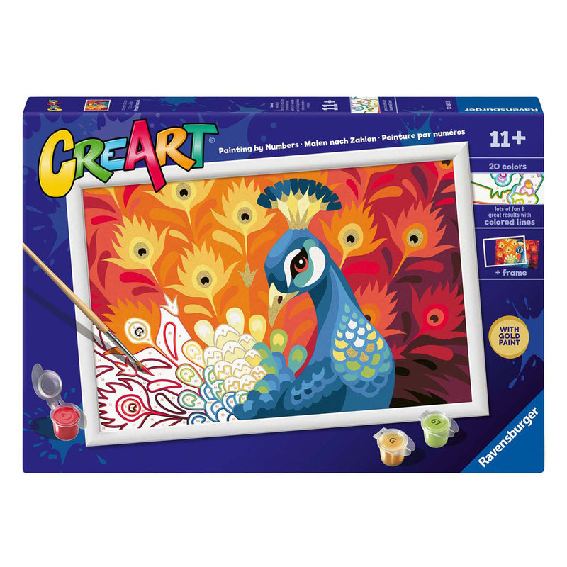 Load image into Gallery viewer, Ravensburger creart schilderen op nummer - trotse pauw