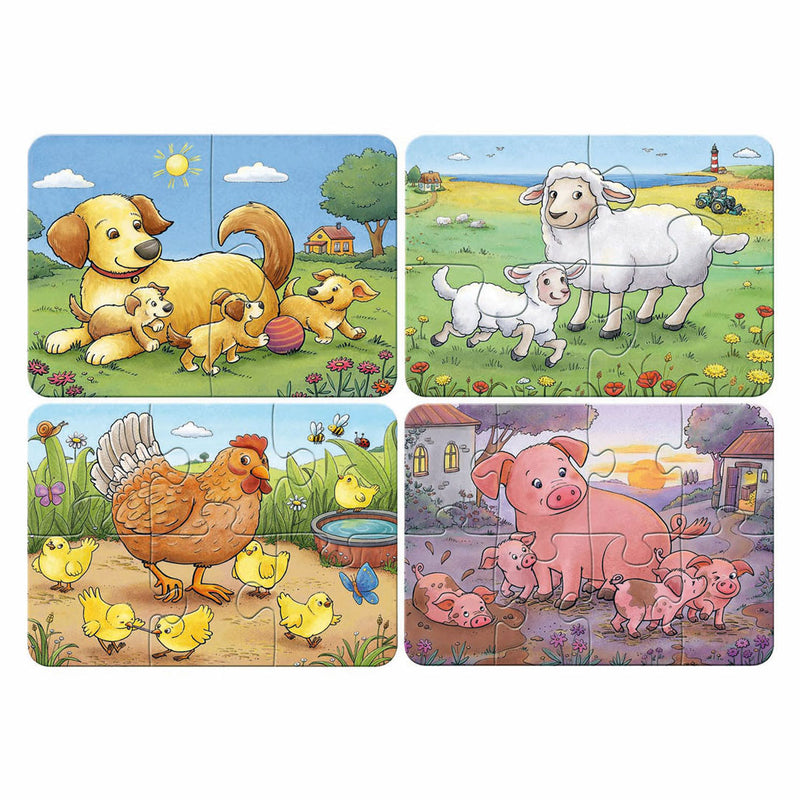 Load image into Gallery viewer, Ravensburger legpuzzel mijn eerste puzzels 4in1 boerderijdieren families