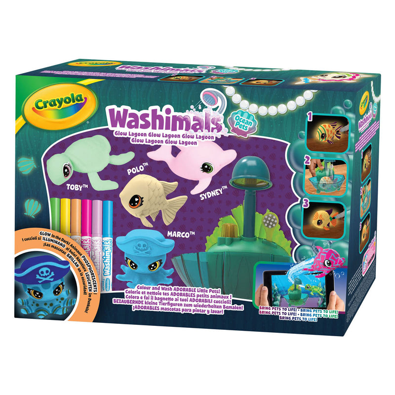 Load image into Gallery viewer, Crayola washimals ocean glow lagoon speelset