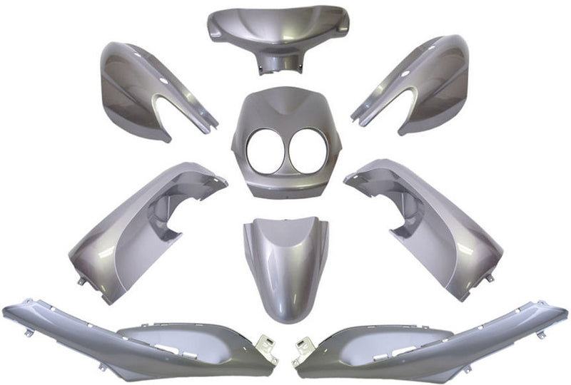 Load image into Gallery viewer, Edge plaatset 9-delig voor yamaha neo's - vanaf bouwjaar 2008 tot 2011 - 2 en 4 takt model - metallic zilver