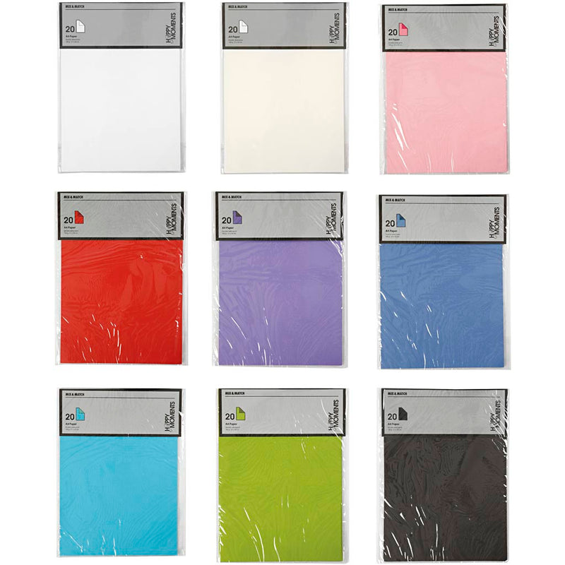 Afbeelding laden in galerijviewer, Https: www.cchobby.nl structuurpapier-a4-vel-210x297-mm-inhoud-kan-varieren-100-gr-diverse-kleuren-30x20-vel-1-doos