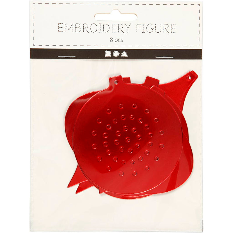 Afbeelding laden in galerijviewer, Https: www.cchobby.nl kruissteken-karton-kersdecoratie-h-8-5-12-cm-gatgrootte-3-mm-metallic-rood-8-stuk-1-doos