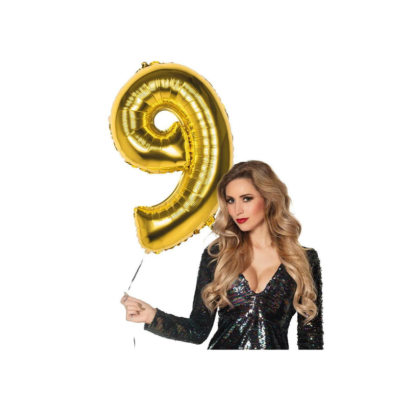 Load image into Gallery viewer, Boland folieballon 9 goud 86cm