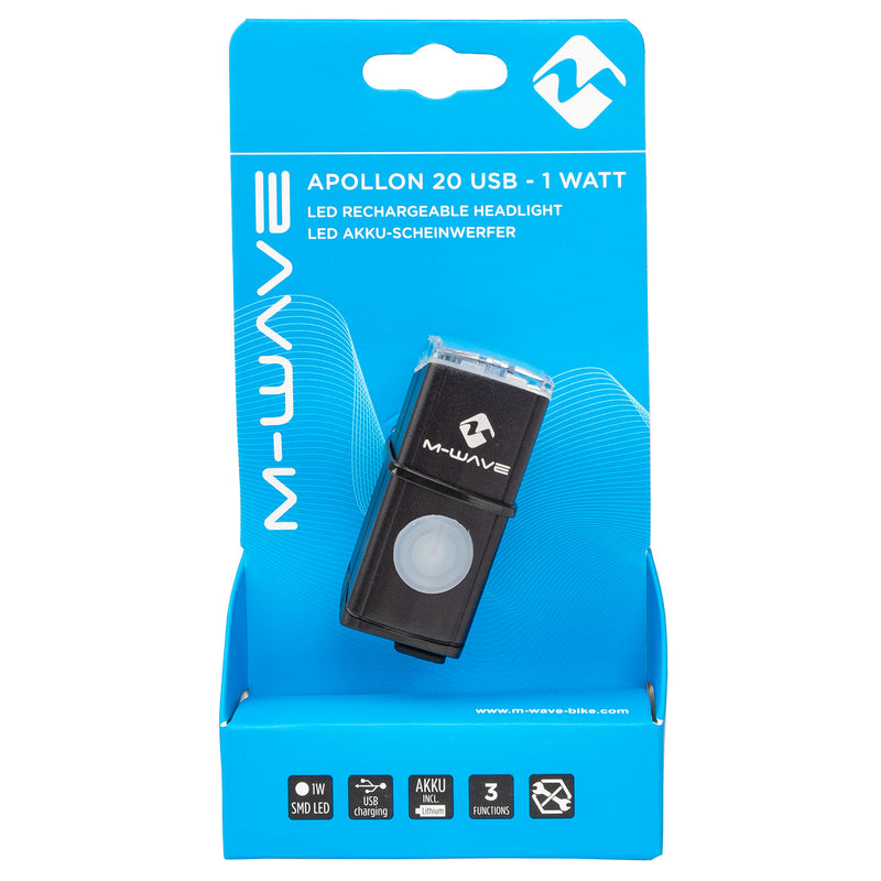 Load image into Gallery viewer, M-wave apollon 20 usb rechargeable battery front light