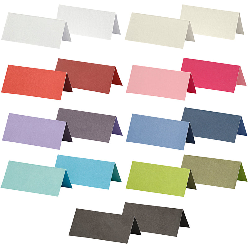 Afbeelding laden in galerijviewer, Https: www.cchobby.nl naamkaarten-afm-9x4-cm-inhoud-kan-varieren-250-gr-diverse-kleuren-30-doos-1-doos