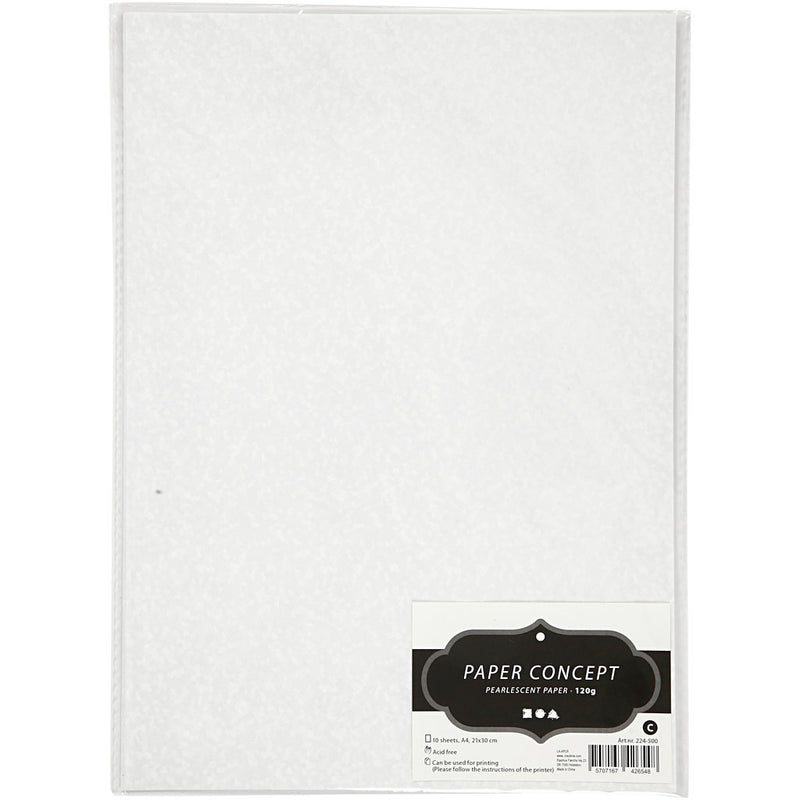 Load image into Gallery viewer, Creativ company https: www.cchobby.nl parelmoerpapier-a4-vel-210x297-mm-120-gr-wit-parelmoer-10-vel-1-doos