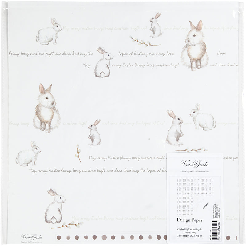 Afbeelding laden in galerijviewer, Https: www.cchobby.nl design-papier-konijn-vel-30-5x30-5-cm-180-gr-5-vel-1-doos