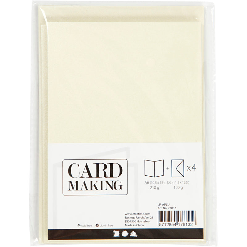 Afbeelding laden in galerijviewer, Https: www.cchobby.nl kaarten-en-enveloppen-afmeting-kaart-10-5x15-cm-afmeting-envelop-11-5x16-5-cm-parelmoer-120-210-gr-off-white-4-set-1-doos