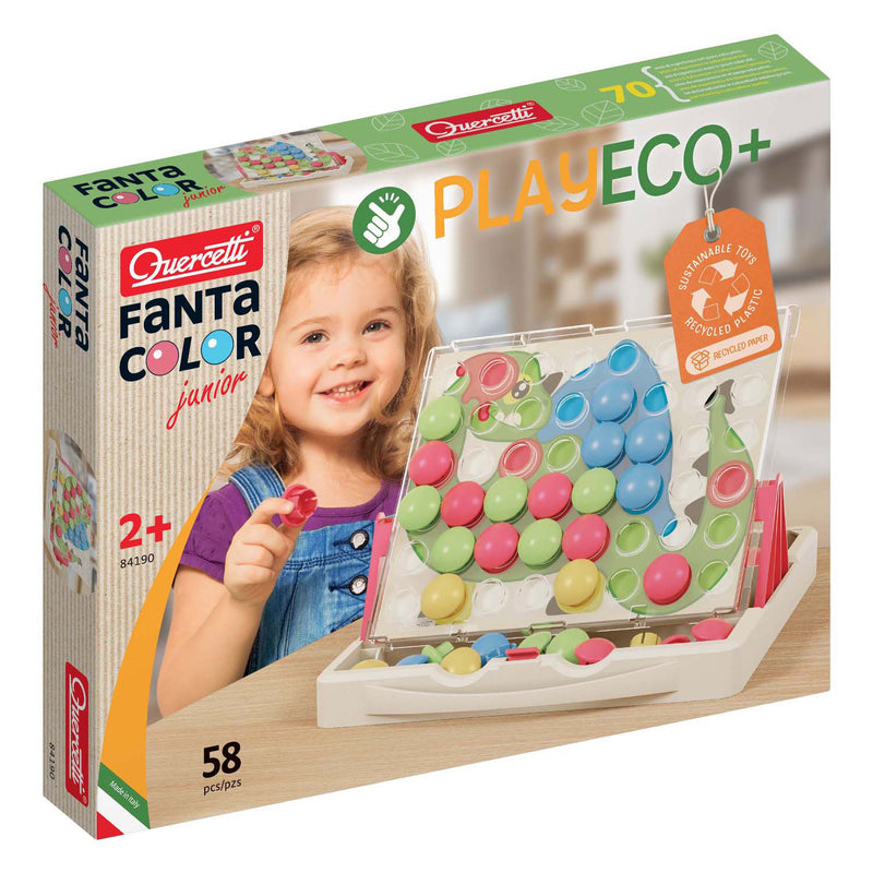 Load image into Gallery viewer, Quercetti play eco+ fantacolor insteek mozaïek junior (58-delig)